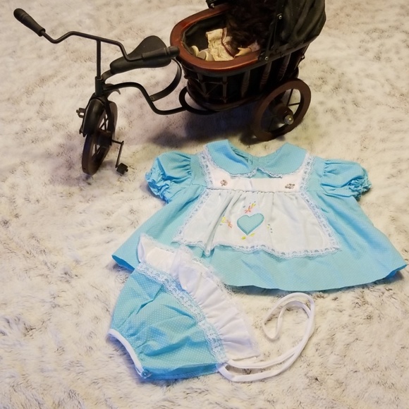 Catton Candy Other - 18 month vintage baby girl dress with bonnet